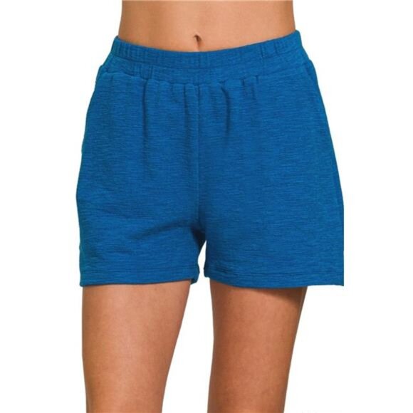 Zenana Cotton Slub Shorts - Picture 1 of 1